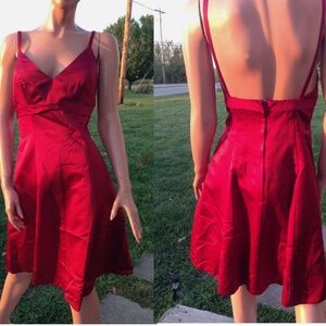 D.Tutera/Gather&Gown* Satin Fit & Flare Short Bridesmaid Cocktail Dress~Garnet~0